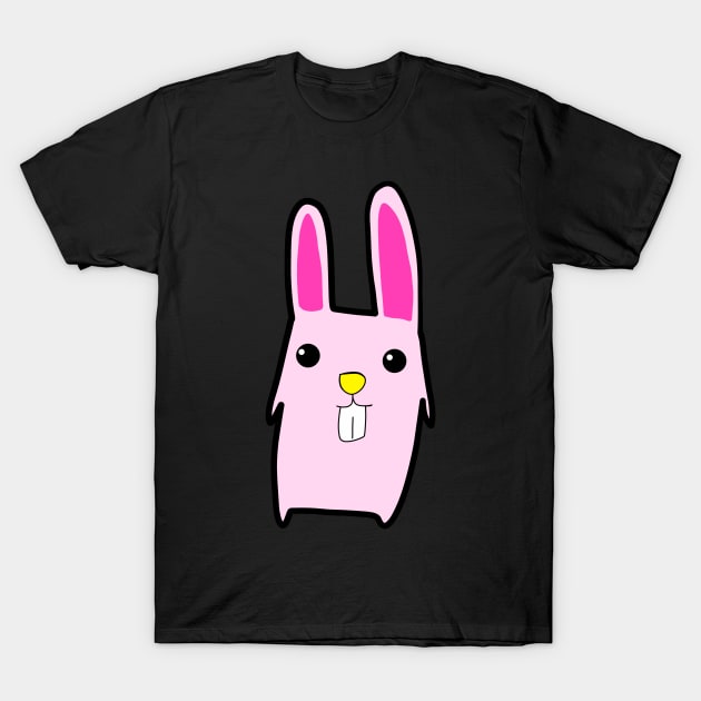 pink color bunny showing cute teeth T-Shirt by FzyXtion